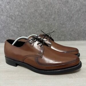 Stuart McGuire Brown Leather Derby Dress Shoes Mens 11 D Made in USA 10813